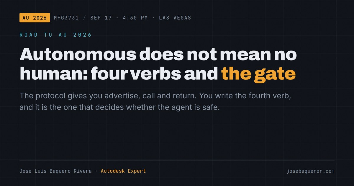 Autonomous does not mean no human: the four verbs of an agent loop