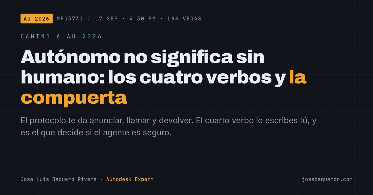 Autónomo no significa sin humano: los cuatro verbos del bucle de un agente