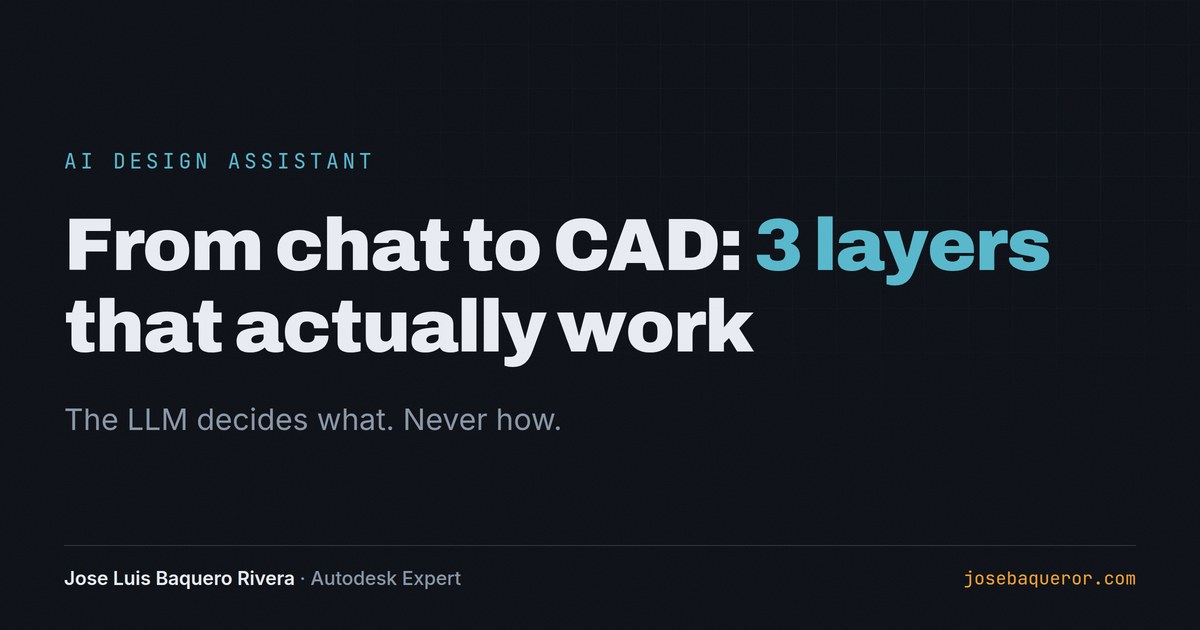 From chat to CAD: the 3-layer architecture behind a design assistant you can trust