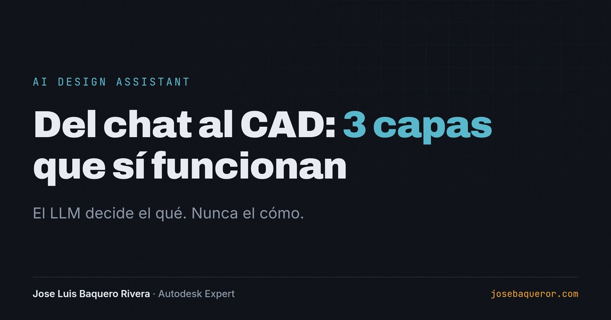Del chat al CAD: la arquitectura de 3 capas detrás de un asistente de diseño confiable