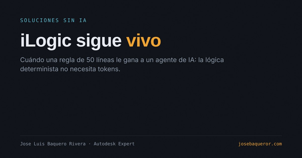 iLogic sigue vivo: cuándo una regla de 50 líneas gana a un agente